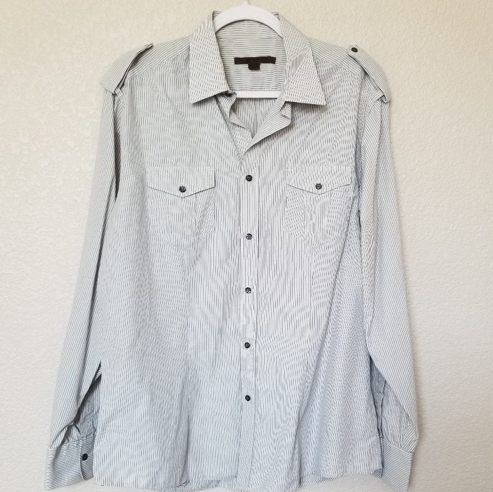 Reiss Men's Long Sleeve Striped Shirt size XL